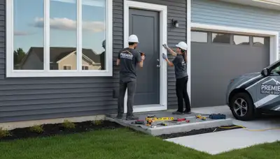 Professional door installation with vinyl siding in Virginia Beach, VA by Next Level Exteriors