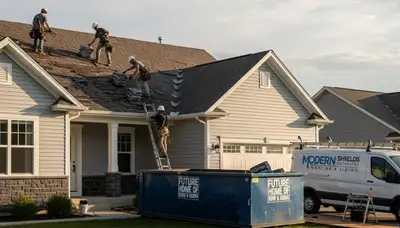 Vinyl siding and roof replacement on coastal home in Virginia Beach, VA by Next Level Exteriors