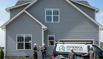 Vinyl siding installation on home exterior in Virginia Beach VA by local siding contractors