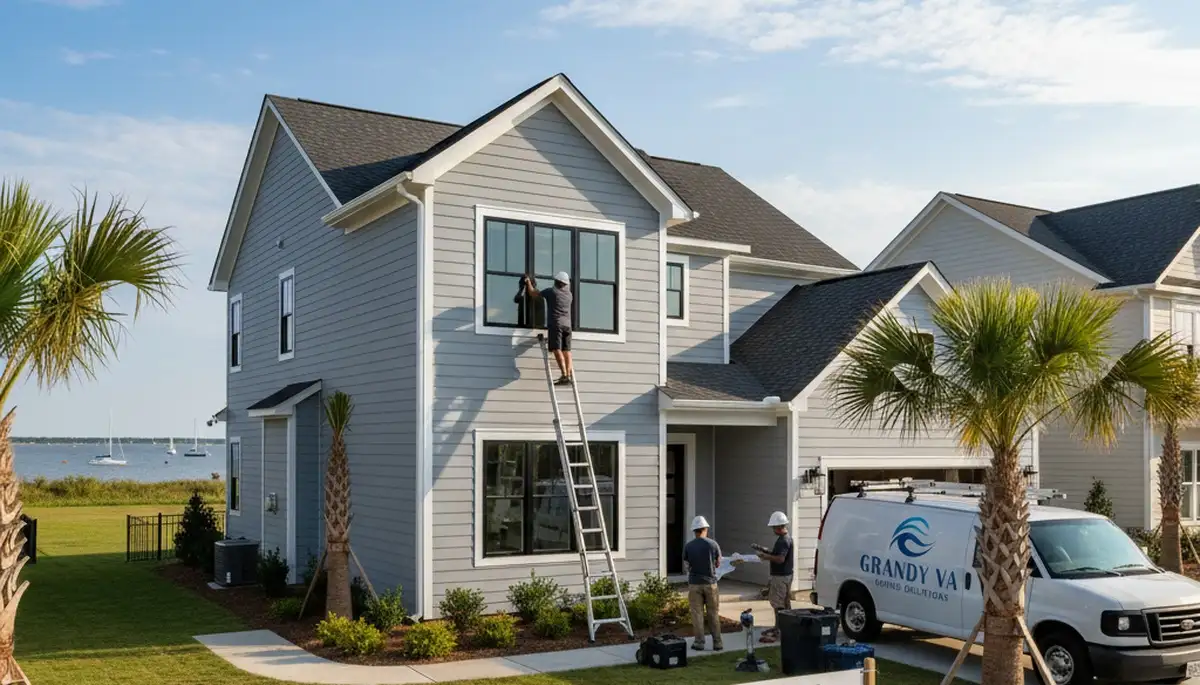 Professional vinyl siding installation on coastal home in Virginia Beach VA