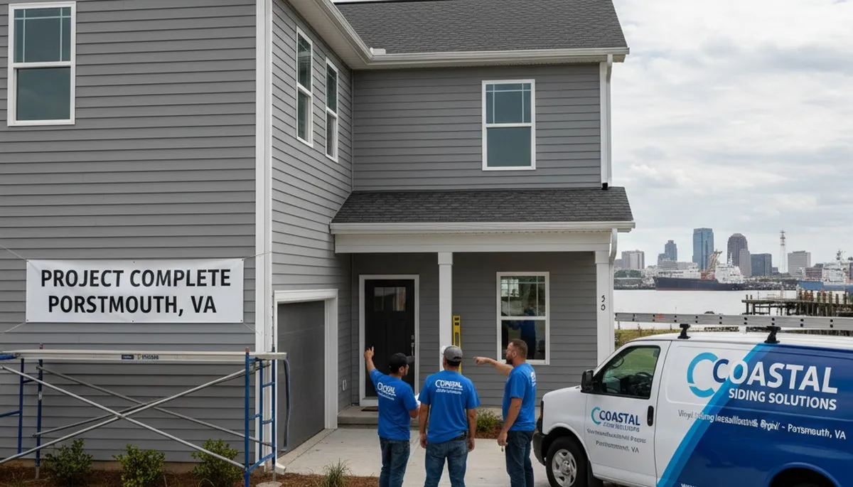 Vinyl siding installation on coastal home in Virginia Beach VA by local siding experts