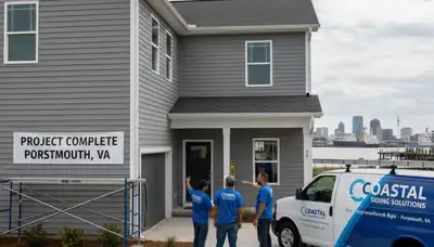 Vinyl siding installation on coastal home in Virginia Beach VA by local siding experts