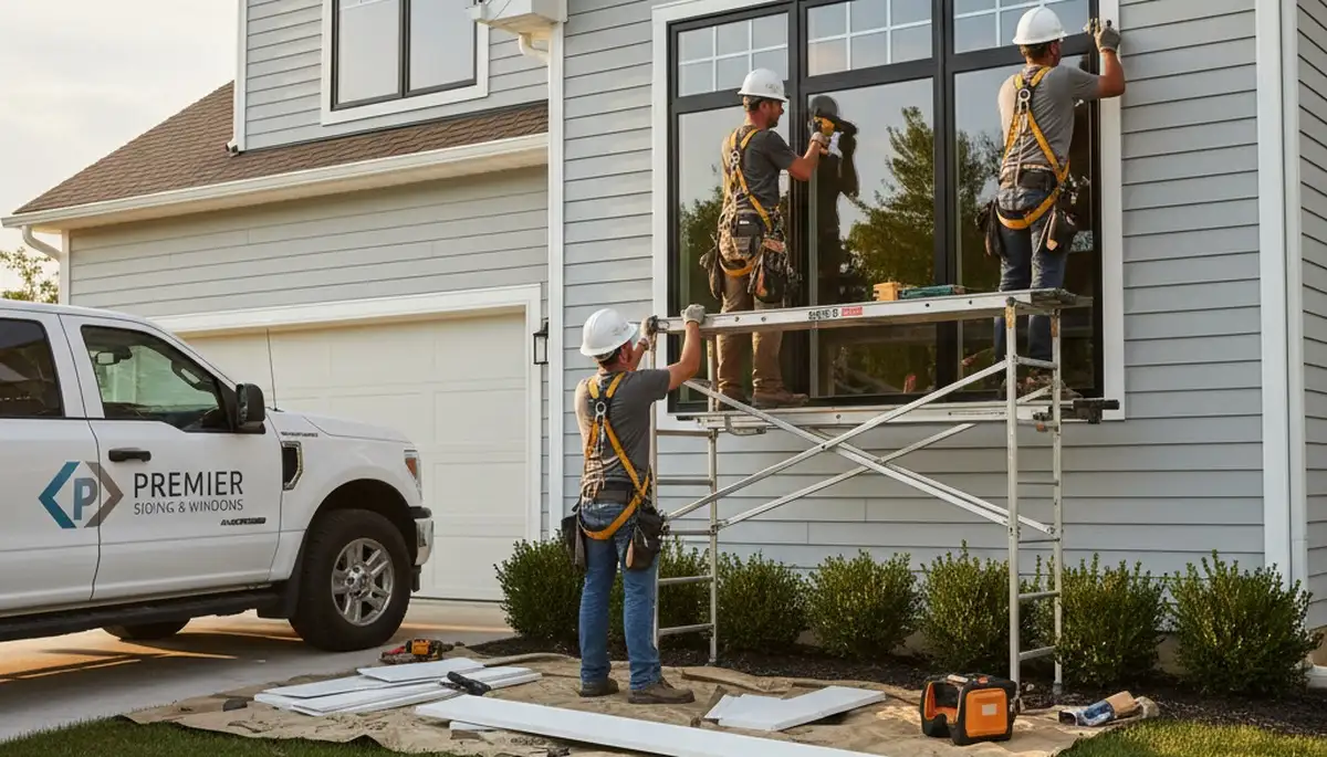 Professional window installation with vinyl siding in Virginia Beach, VA home exterior